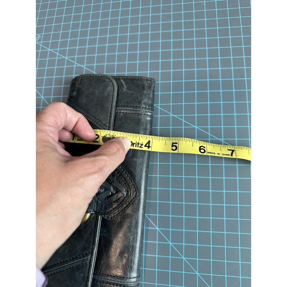 Juicy Couture Clutch Wallet in Slate Gold Soft Distressed Leather Vintage Y2K - Picture 12 of 12